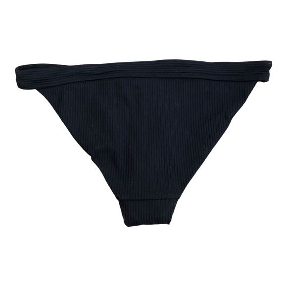 Andie NWT The Bold Banded Cheeky Rib Flattering Bikini Bottom Black Medium - Picture 8 of 16
